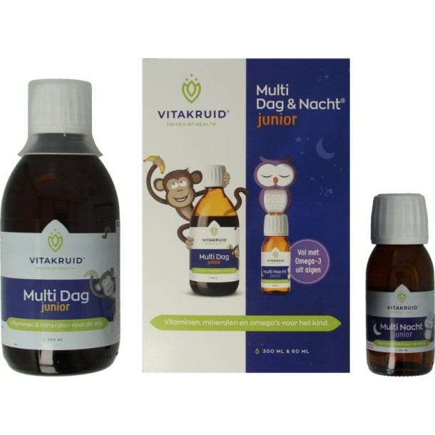 Vitakruid Multi Dag & Nacht Junior 100% Vegan (360 Milliliter)