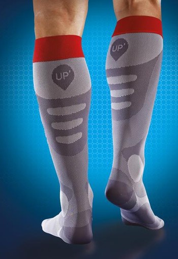 Thuasne Recovery socks up man rood grijs S (1 Paar)