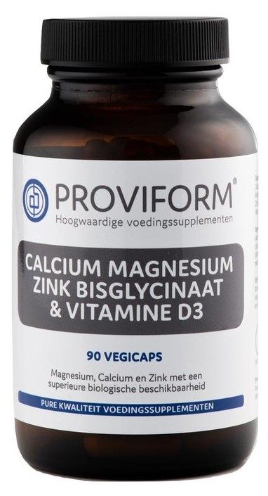 Proviform Calcium magnesium zink bisglycinaat & D3 (90 Vegetarische capsules)