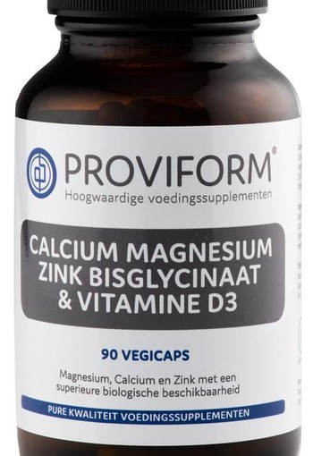 Proviform Calcium magnesium zink bisglycinaat & D3 (90 Vegetarische capsules)
