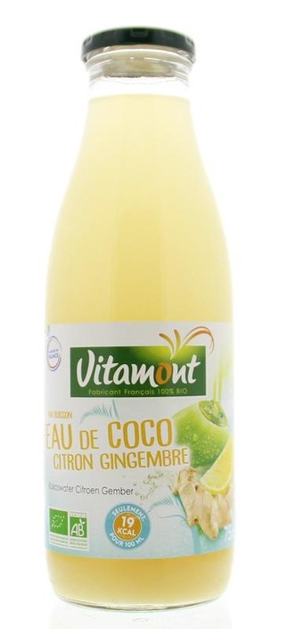 Vitamont Kokoswater citroen gember bio (750 Milliliter)