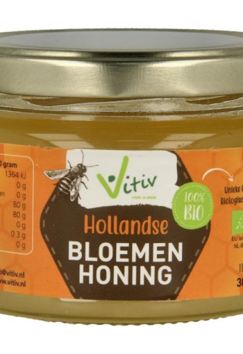 Vitiv Bloemen honing Hollands bio (300 Gram)