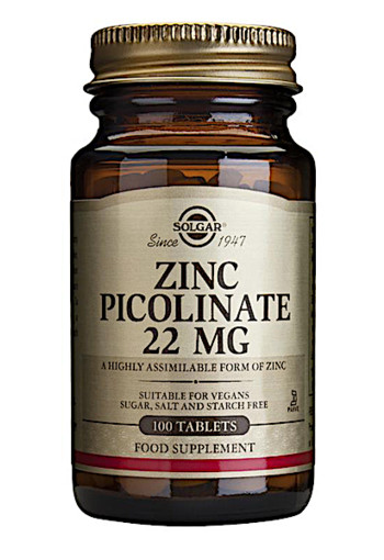 Solgar Vitamins Zinc Picolinate 22mg (100 tabletten)