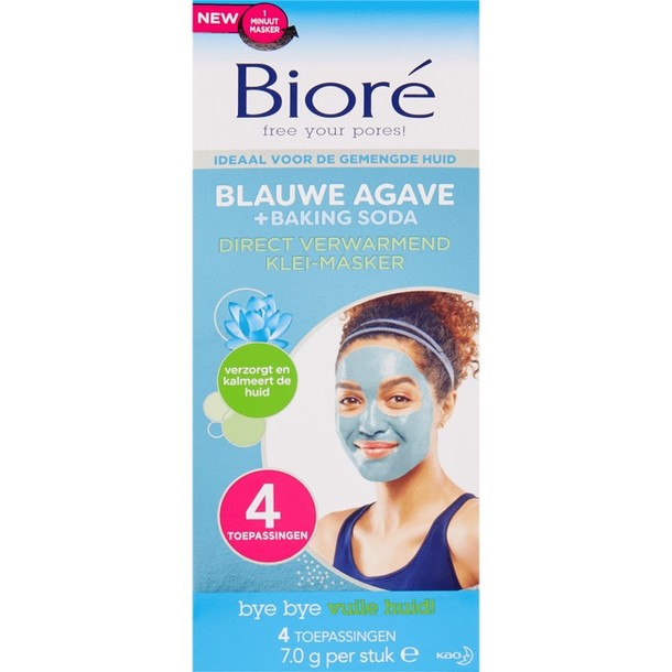 Bioré Zelfverwarmend Kleimasker Blauw 4 stuks