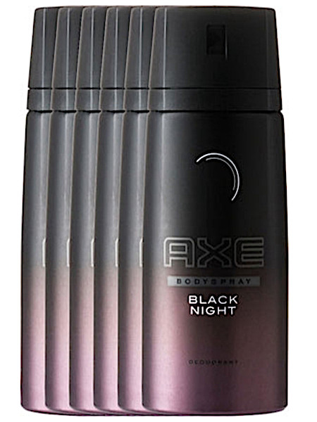 Axe Black Night For Men - 6 x 150 ml - Deodorant Spray - Voordeelverpakking