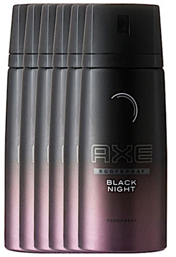 Axe Black Night For Men - 6 x 150 ml - Deodorant Spray - Voordeelverpakking