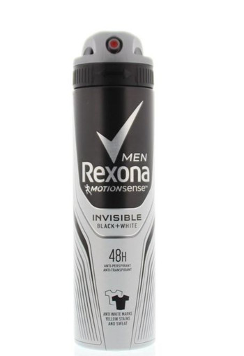 Rexona Deodorant spray men invisible black & white (150 Milliliter)
