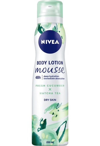 NIVEA Frisse Komkommer x Matcha Thee Body Lotion Mousse 200 ml