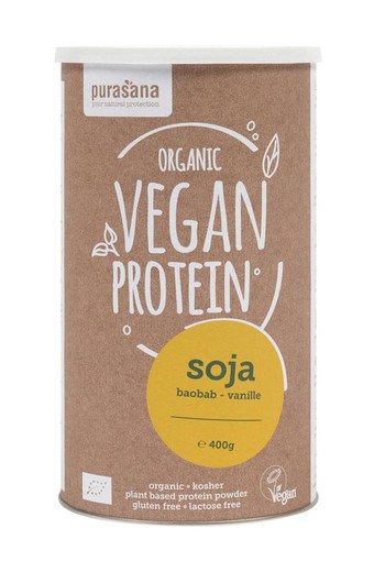 Purasana Vegan soja proteine baobab vanille bio (400 Gram)