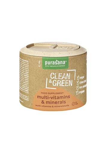 Purasana Clean & green multi vitamins & minerals bio (60 Tabletten)