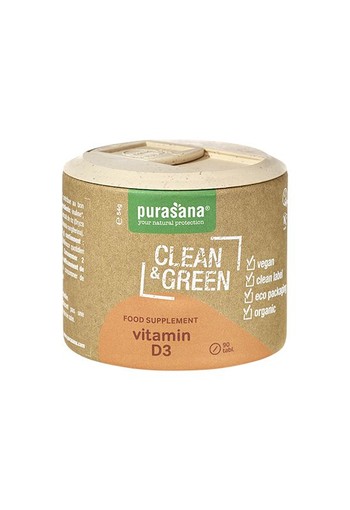 Purasana Clean & green vitamine D3 bio (90 Tabletten)
