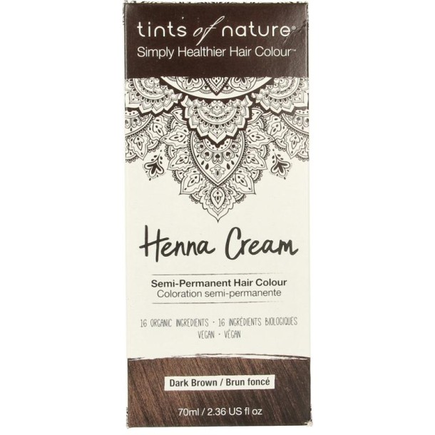 Tints Of Nature Henna cream dark brown semi permanent (70 Milliliter)