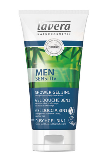 Lavera Men Sensitiv douchegel showergel 3in1 EN-FR-IT-DE (200 Milliliter)