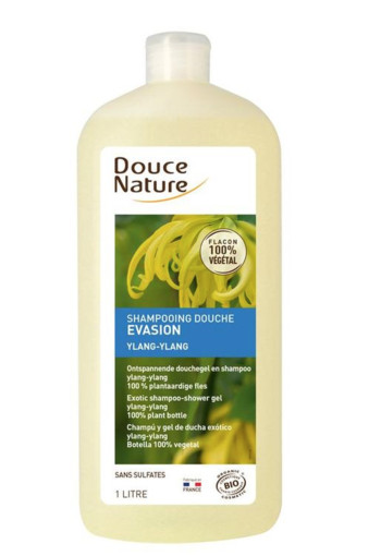 Douce Nature Douchegel & shampoo ylang ylang ontspannend (1 Liter)