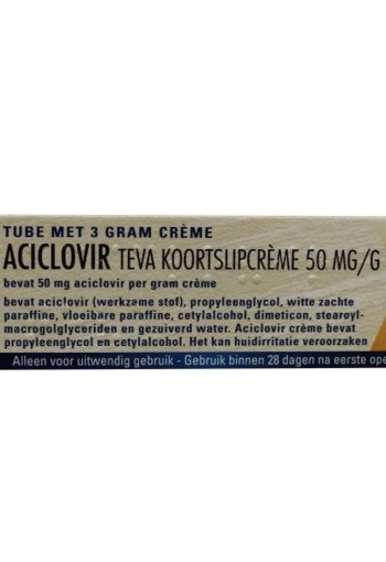 Teva Aciclovir creme 50 mg/g (3 Gram)