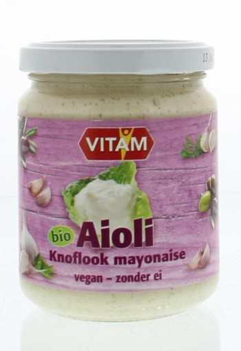 Vitam Aioli knoflook mayonaise bio (225 Milliliter)