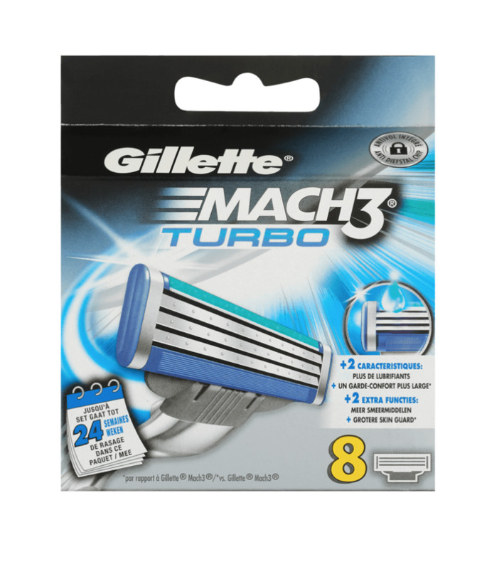 Ronde Bijproduct koolhydraat Gillette Mach3 turbo mesjes (8 stuks)