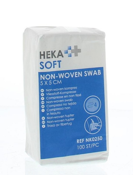 Heka Soft Non woven kompres 5 x 5 4-laags (100 Stuks)