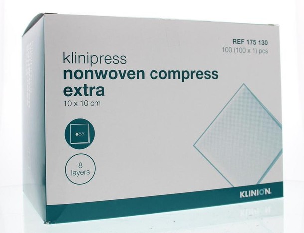 Klinipress Klinipress non-woven kompres 10 x 10cm extra (100 Stuks)
