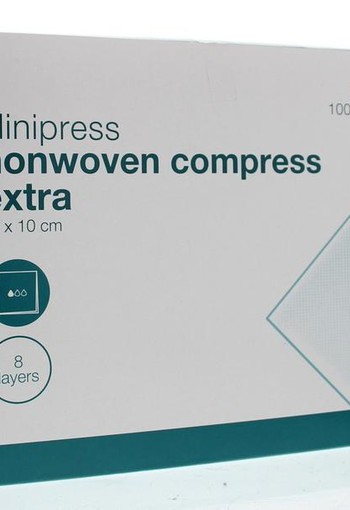 Klinion Non-woven compres 10 x 10 cm extra (100 Stuks)
