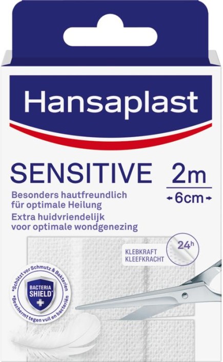 Hansaplast Sensitive 2m x 6cm (1 Stuks)