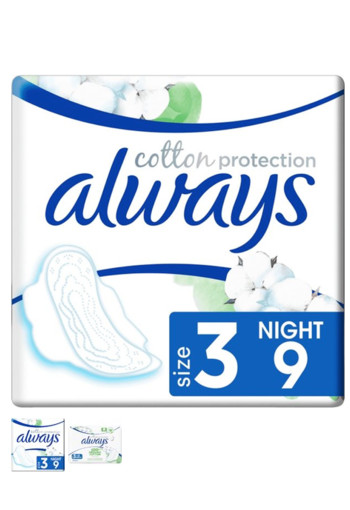 Always Cotton Protection Ultra Maandverband Met Vleugels Night 9 stuks