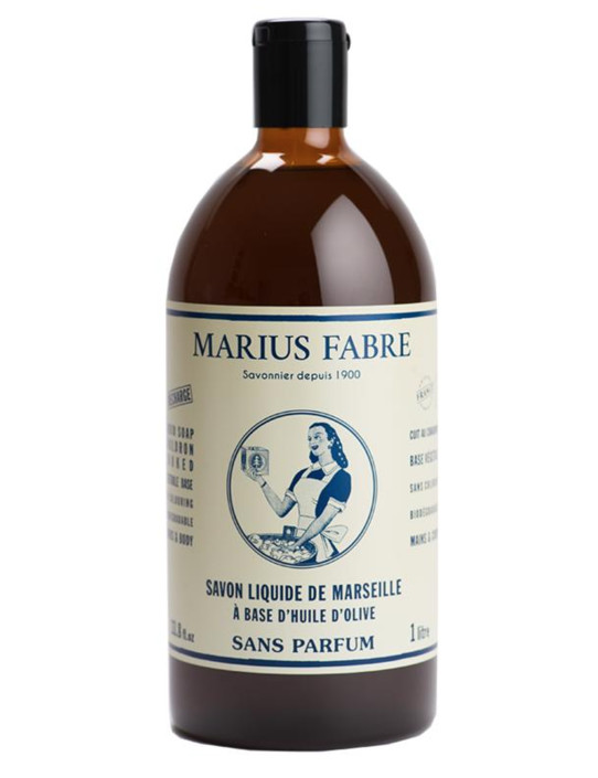 Marius Fabre Nature Marseille zeep zonder parfum navul (1 Liter)