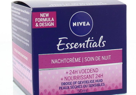 Nivea Essentials nachtcreme droge/gevoelige huid 50 ml