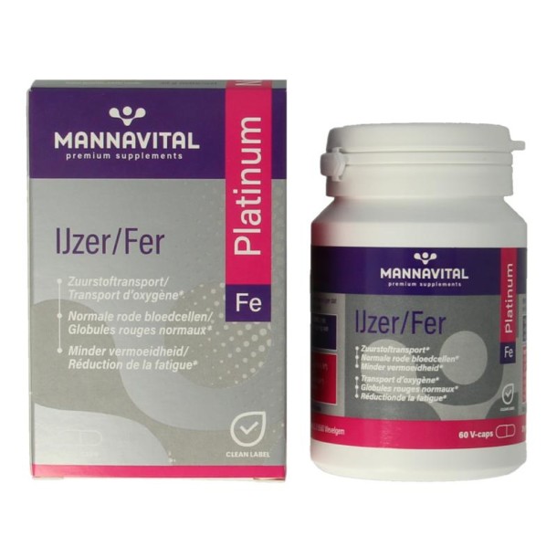 Mannavital IJzer platinum (60 Vegetarische capsules)
