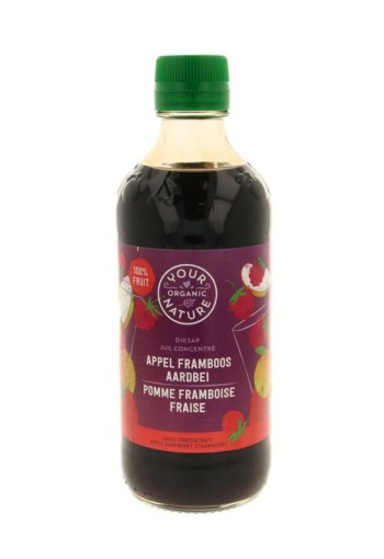 Your Organic Nat Diksap appel framboos aardbei bio (400 Milliliter)