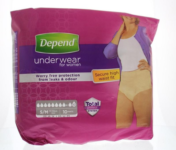 Depend Pants vrouw maximum maat S/M (10 Stuks)