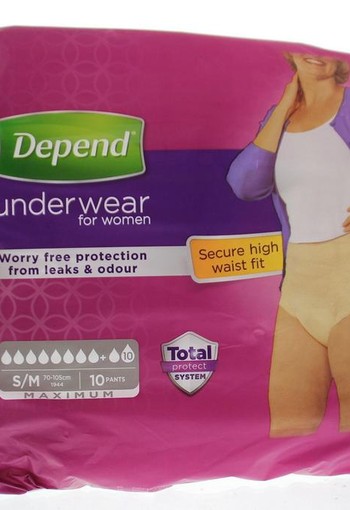 Depend Pants vrouw maximum maat S/M (10 Stuks)