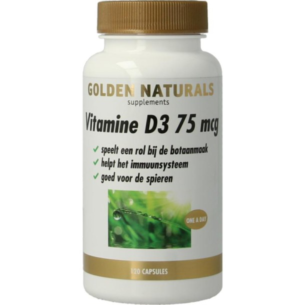 Golden Naturals Vitamine D3 75mcg (120 Softgels)