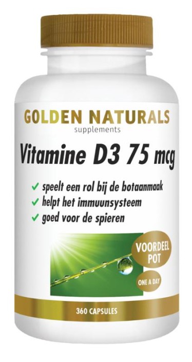 Golden Naturals Vitamine D3 75mcg (360 Capsules)
