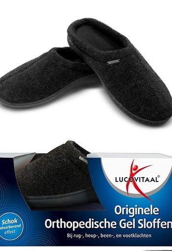Lucovitaal Orthopedische gel sloffen zwart 38-39 (1 paar)
