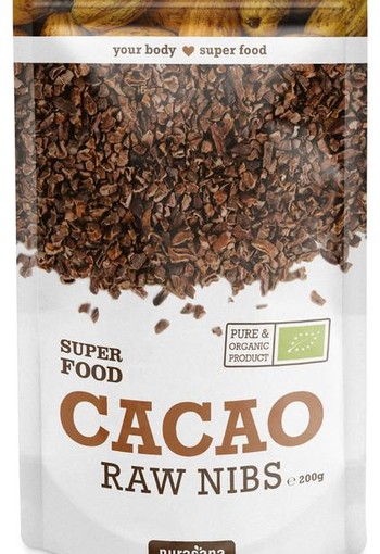 Purasana Cacao kernen vegan bio (200 Gram)