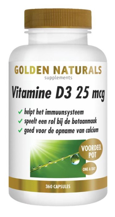 Golden Naturals Vitamine D3 25mcg (360 Capsules)