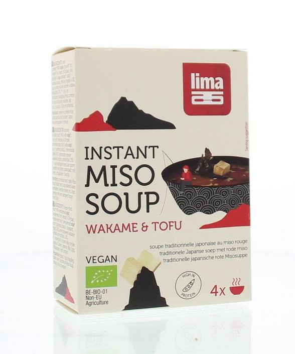 Lima Instant miso soep wakame tofu 4 x 10 gram bio (40 Gram)