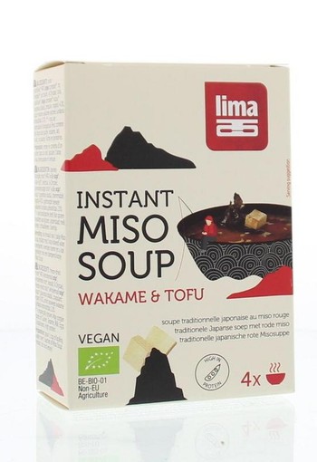 Lima Instant miso soep wakame tofu 4 x 10 gram bio (40 Gram)