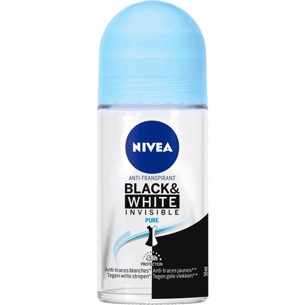 Nivea Deodorant roller invisible black & white pure (50 ml)