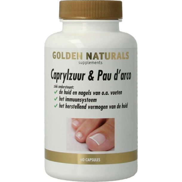 Golden Naturals Caprylzuur & pau d'arco (60 Vegetarische capsules)