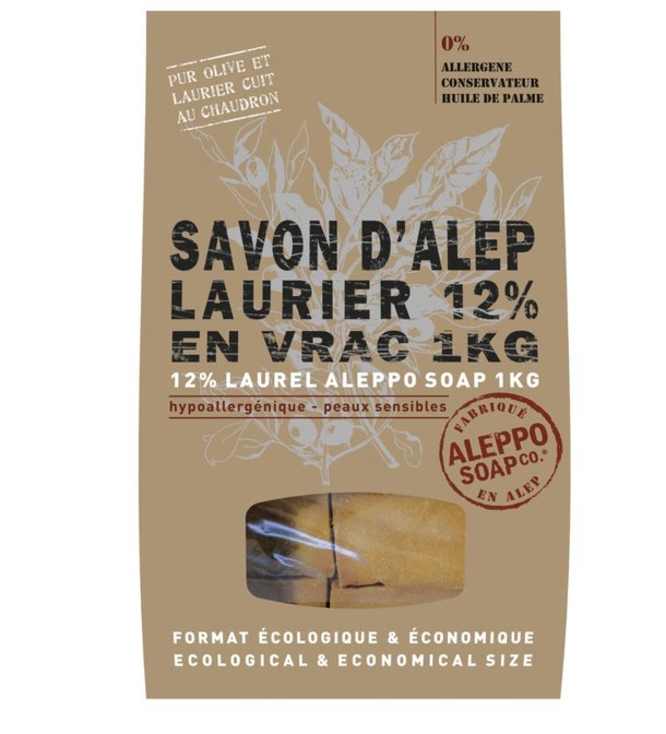 Aleppo Soap Co Zeep 12% laurier stukken (1 Kilogram)