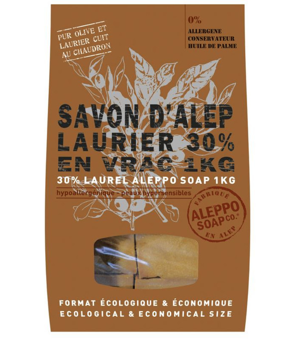 Aleppo Soap Co Zeep 30% laurier stukken (1 Kilogram)
