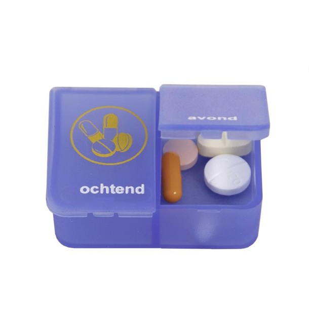 Able 2 Pillendoos 1 dag 2 vaks blauw NL (1 Stuks)