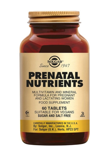 Solgar Prenatal Nutrients zwangerschapsmulti 60 stuks