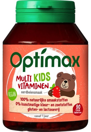 Optimax Multi Kids vitaminen Aardbeiensmaak 90 stuks 