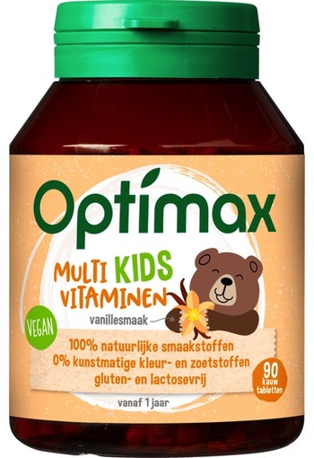 Optimax Multi Kids Vitaminen Vanillesmaak 90 stuks