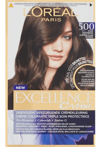 L’Oréal Paris Excellence EXCELL FR/NL 500 True Light Brown Haarkleuring Bruin