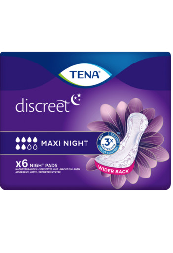 TENA Discreet Maxi Night Verbanden 6 stuks