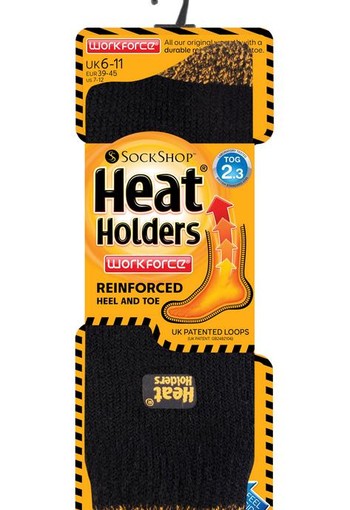 Heat Holders Mens workforce socks maat 6-11 black (1 Paar)